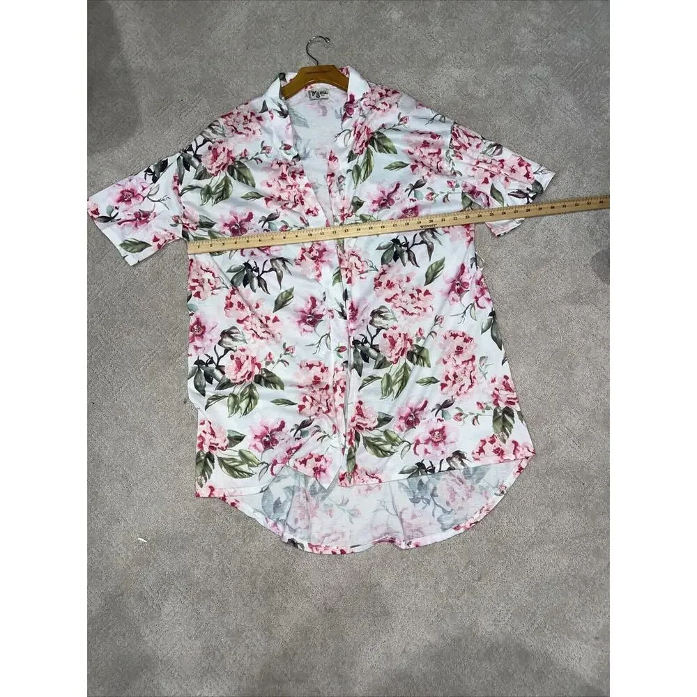 Show Me Your Mumu Short Sleeve Robe Kimono Pink Floral Wrap Coverup One Size - Picture 6 of 9